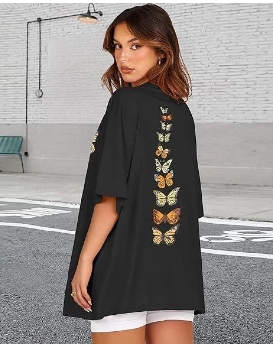 Bisiklet Yaka Baskılı T-shirt - Siyah -