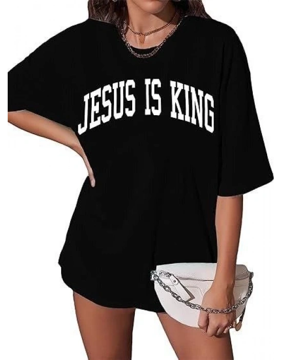 Bisiklet Yaka Kısa Kol Baskılı T-shirt - Siyah -