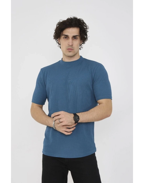 Bisiklet Yaka Slim fit T-Shirt- Turkuaz