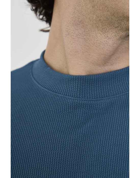 Bisiklet Yaka Slim fit T-Shirt- Turkuaz