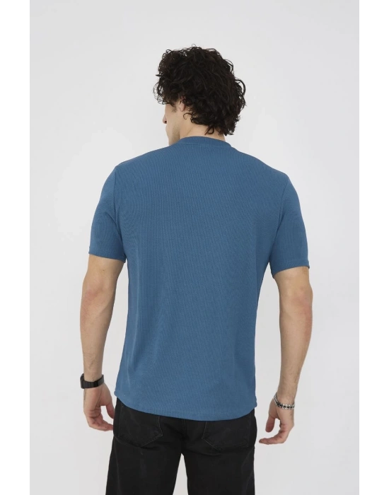 Bisiklet Yaka Slim fit T-Shirt- Turkuaz
