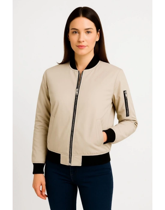 Bomber Mont Ceket - bej -
