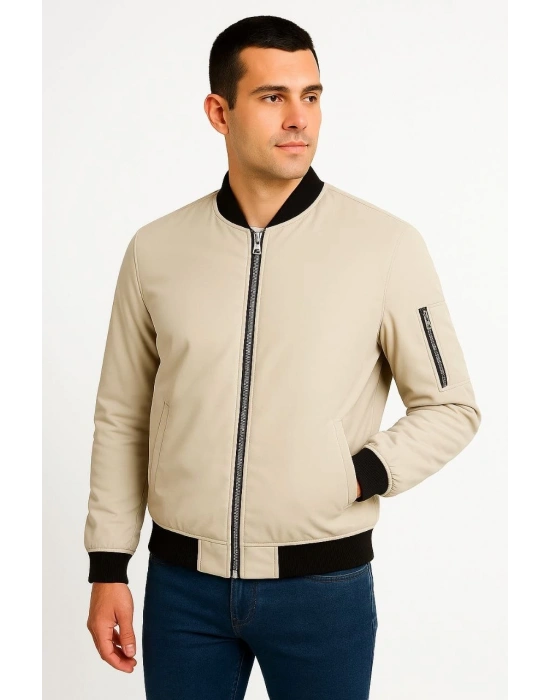 Bomber Mont Ceket - Bej -