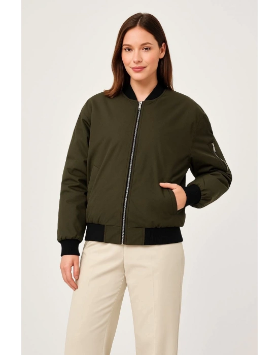 Bomber Mont Ceket - Haki -