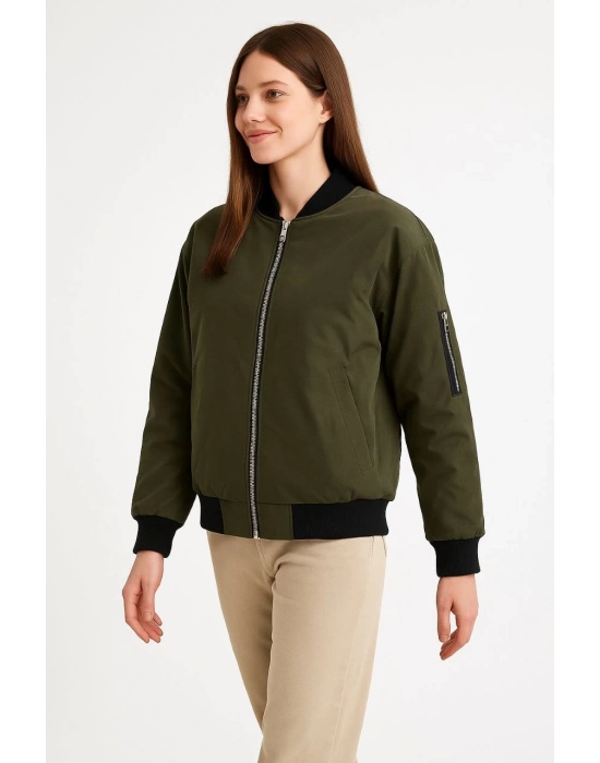 Bomber Mont Ceket - Haki -