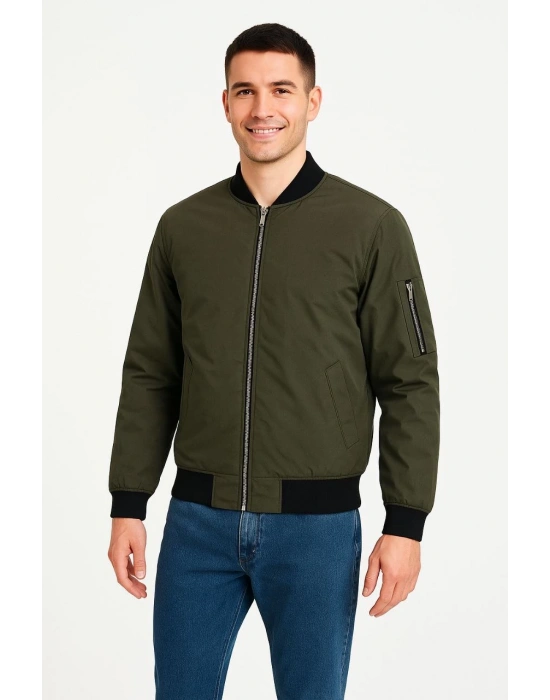 Bomber Mont Ceket - Haki -