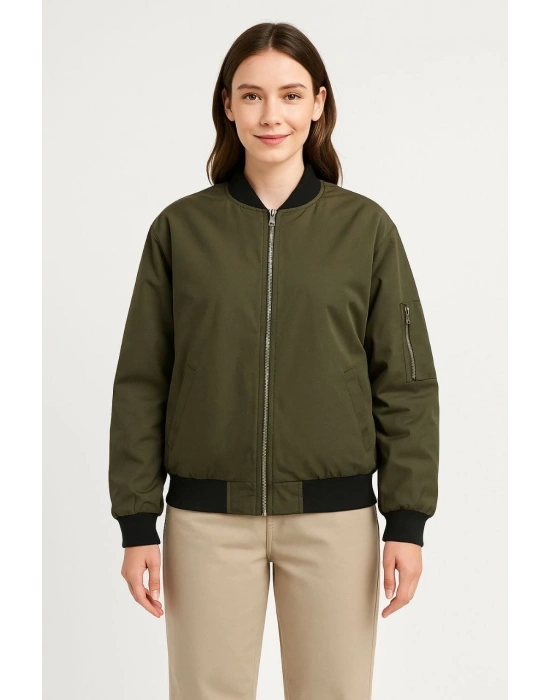 Bomber Mont Ceket - Haki -