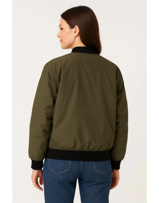 Bomber Mont Ceket - Haki -