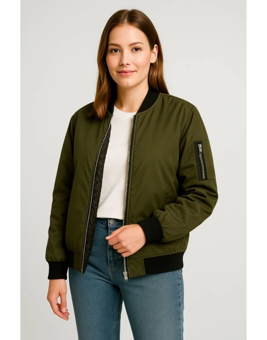 Bomber Mont Ceket - Haki -