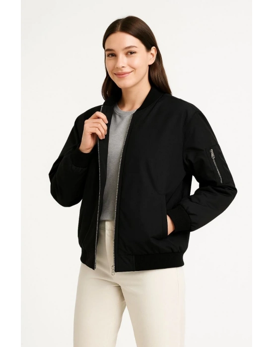 Bomber Mont Ceket Siyah -