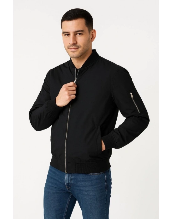 Bomber Mont Ceket - Siyah -