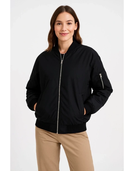 Bomber Mont Ceket Siyah -