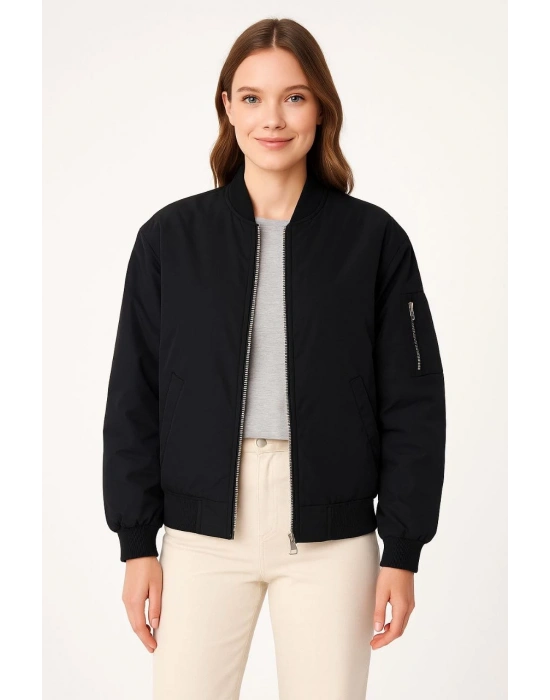 Bomber Mont Ceket Siyah -