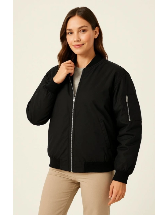Bomber Mont Ceket Siyah -