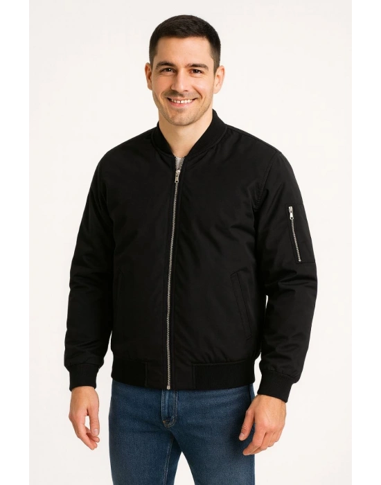 Bomber Mont Ceket - Siyah -
