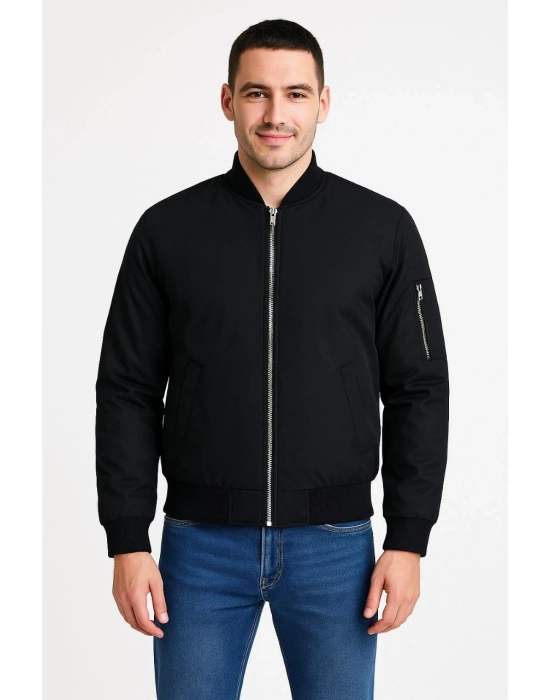 Bomber Mont Ceket - Siyah -