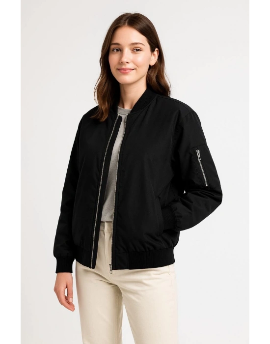 Bomber Mont Ceket Siyah -