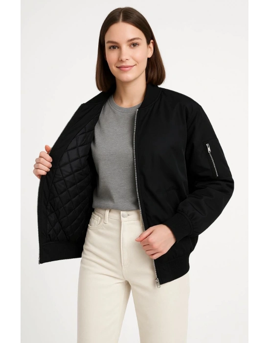 Bomber Mont Ceket Siyah -