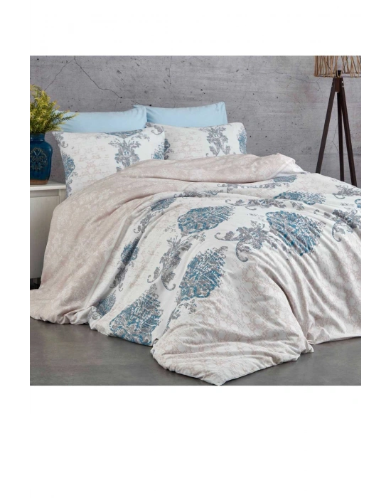 Çift Kişilik Nevresim Takımı Pamuklu Mavi Asalet