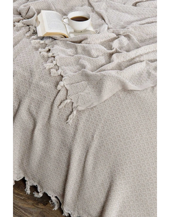 Çift Kişilik Yatak Pikesi Deniz Bej 200 x 230 Cm