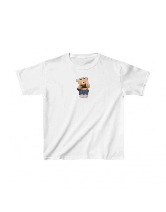 Çocuk Baskılı T-Shirt - Beyaz