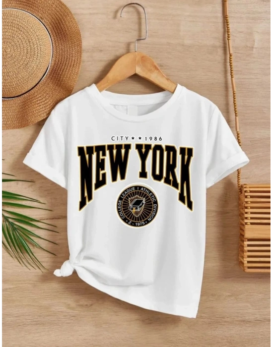 Çocuk   Baskılı T-Shirt - Beyaz