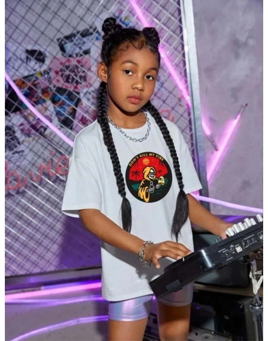 Çocuk   Baskılı T-Shirt - Beyaz