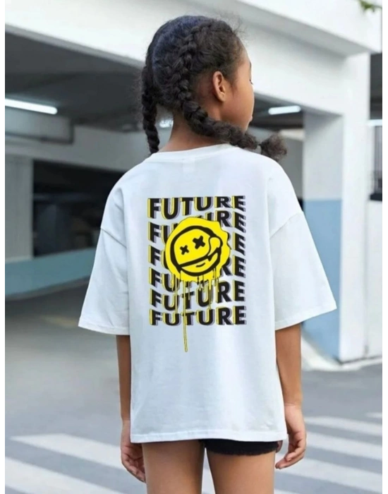 Çocuk   Baskılı T-Shirt - Beyaz