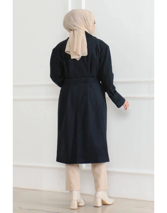 Düğmeli İçi Astarlı Kaşmir Kaşe Kaban - Laci