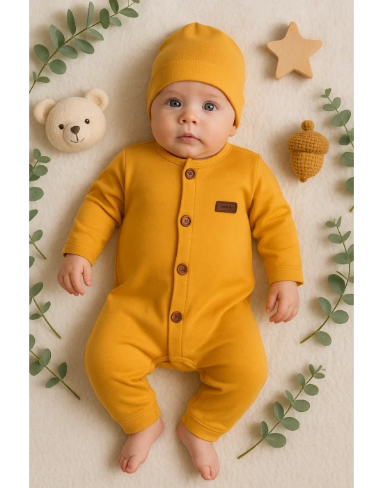 Düğmeli Önden Açık İnterlok Tulum