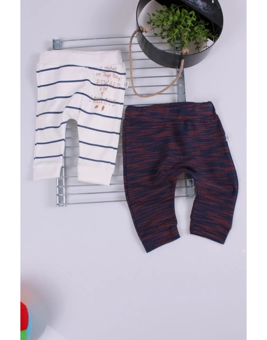 Erkek Bebek Desenli 2li Pantolon 3/12 Ay