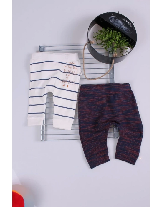 Erkek Bebek Desenli 2li Pantolon 3/12 Ay