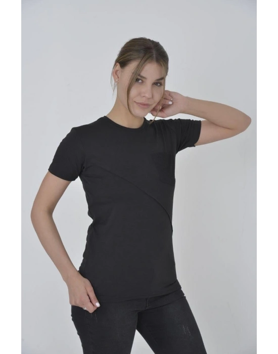 File Cepli Slim fit T-shirt - Siyah -
