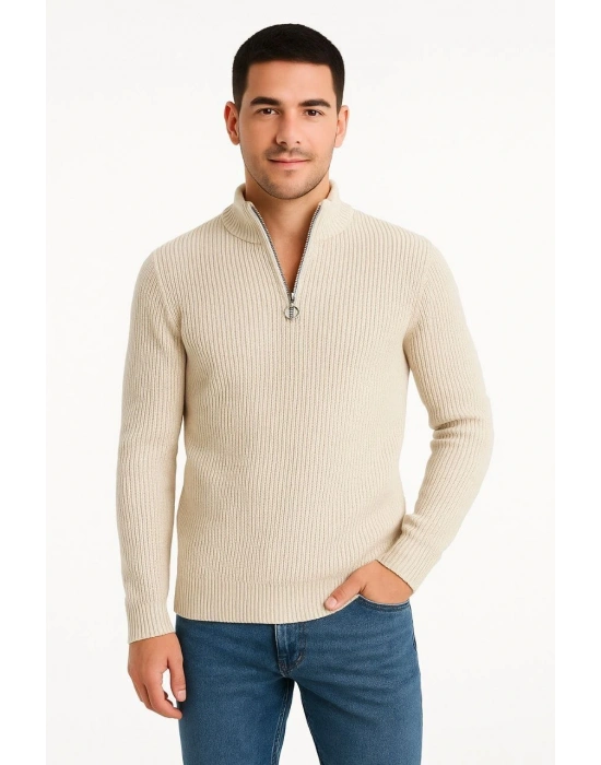 Fitilli Triko Kazak 2’li Set – Siyah  Bej