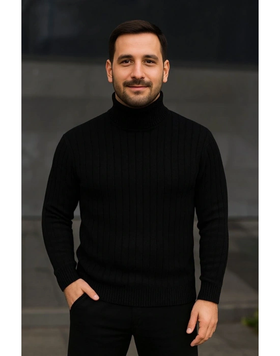 Fitilli Triko Kazak 3lÜ Set Gri Haki Siyah