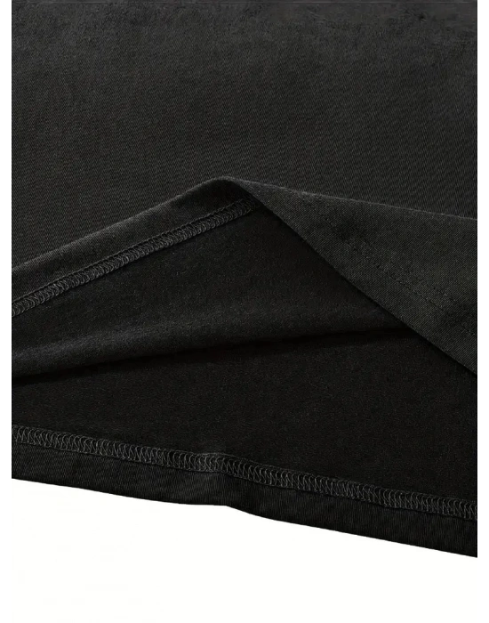 fiyonk Ön Arka baskılı siyah oversize   Kısa Kol t-shirt- Siyah -