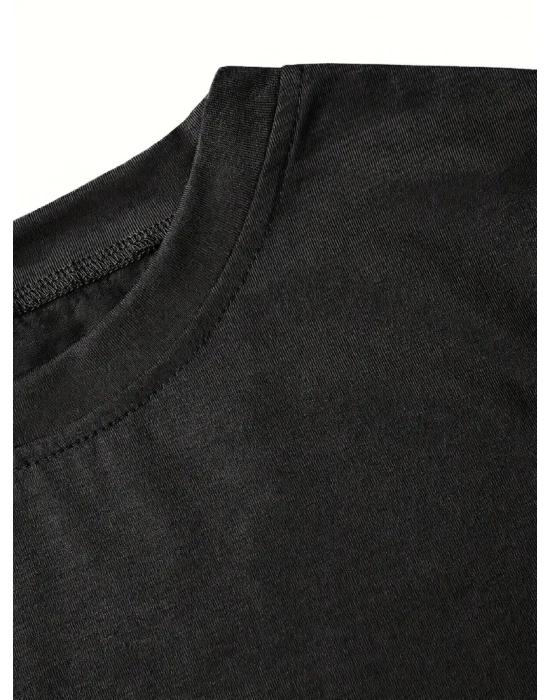 fiyonk Ön Arka baskılı siyah oversize   Kısa Kol t-shirt- Siyah -