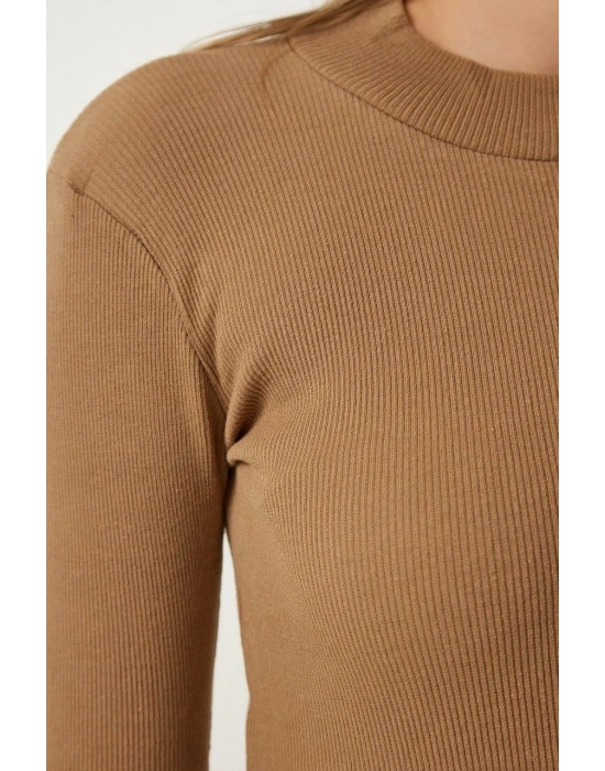 Full Likralı Fitilli Kaşkorse Body - Kahve -