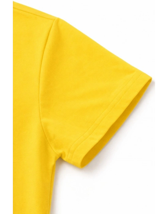 Genç Erkek Çocuk V Yaka Tişört Model - Sarı