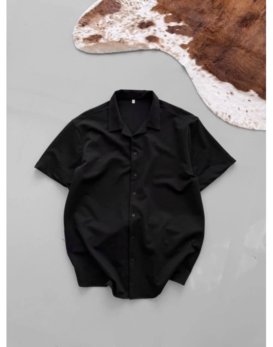 İki İplik Kumaş Gömlek - Siyah -