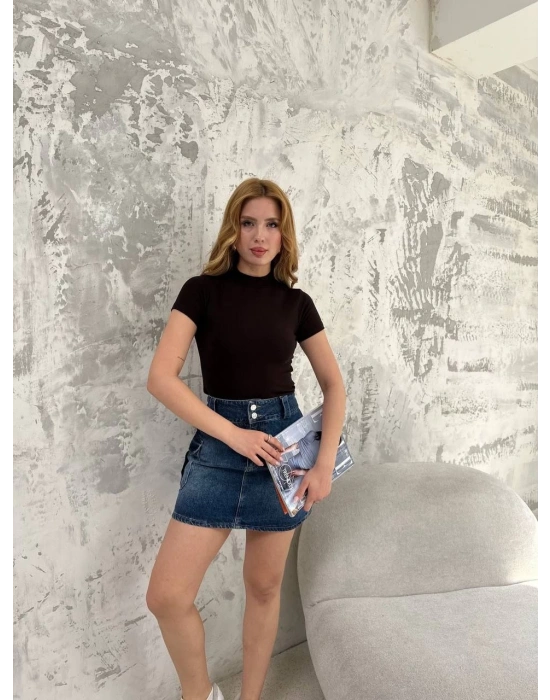 Kısa kol Badi bluz - Siyah