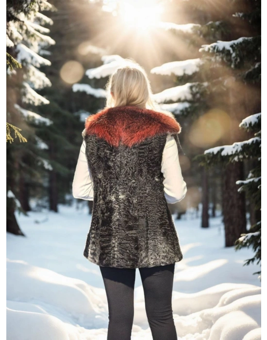 Kolsuz Hakiki Kürk - Siyah -