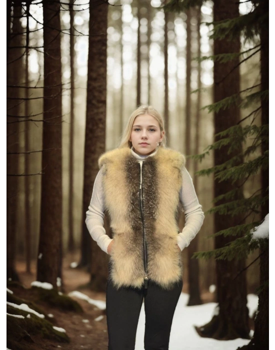 Kolsuz Hakiki Yelek - Fuşya -