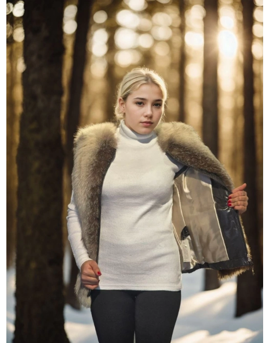 Kolsuz Hakiki Yelek - Fuşya -