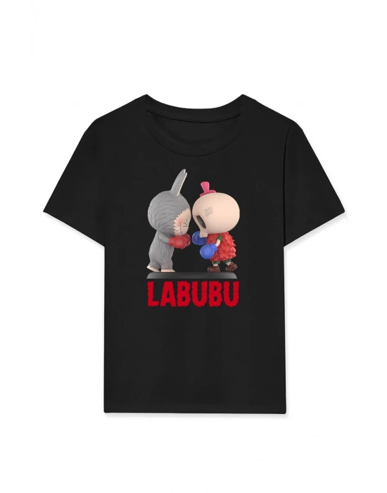 Labubu   Baskılı T-Shirt - Siyah -