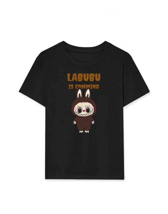Labubu   Baskılı T-Shirt - Siyah -