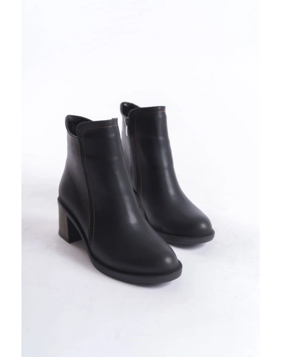 LARISSA Fermuarlı Ortopedik Taban Topuklu Kadın Bot  CST - Siyah