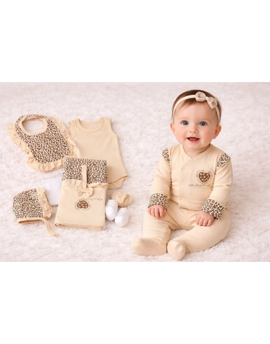 Leopar Desenli 8li Yeni Doğan Seti