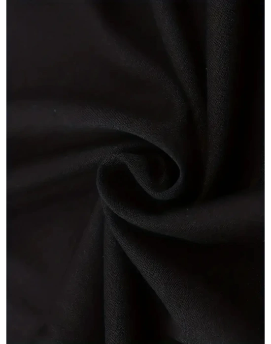 ler için Ön Arka Baskılı PERFECTLY günlük Kısa Kol tişört - Siyah -