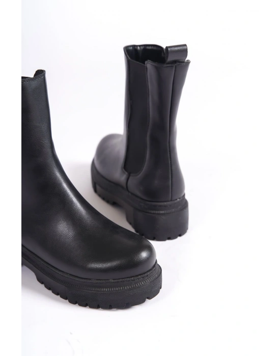 LORA Bağcıksız Lastikli Ortopedik Taban Kadın Bot CST - Siyah